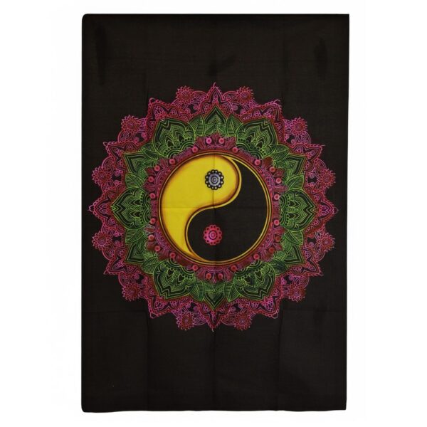 Väggdekoration i Bomull (70x110cm) - Yin & Yang Mandala