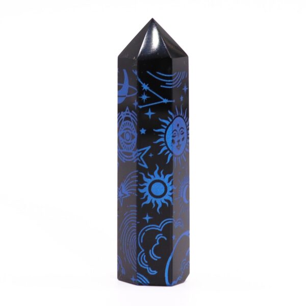 Stav av Svart Obsidian (ca 60-70g 9cm) - Mystisk Berättelse - Midnattsblå
