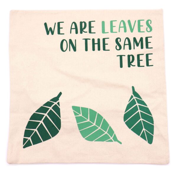 Kuddfodral med Tryck i Bomull - We are Leaves - Gul, Blå och Naturlig - 3-pack
