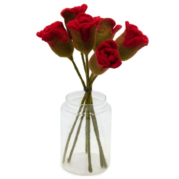 Filtblommor - Röda Rosor - 6-pack