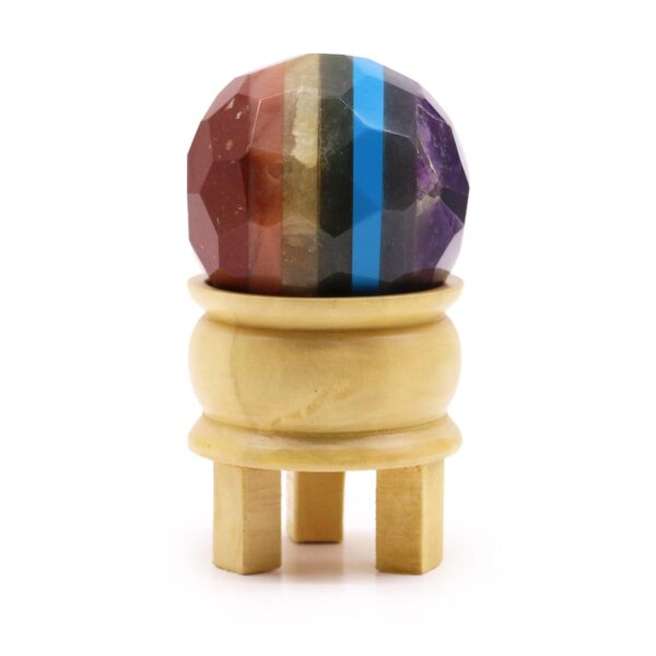 Facetterad Helande Boll & Stativ - Sju Chakra