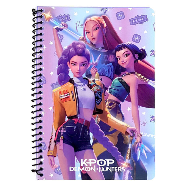 K-pop Demon Hunters Warrior Trio B5 linjerad spiralanteckningsbok, 70 blad