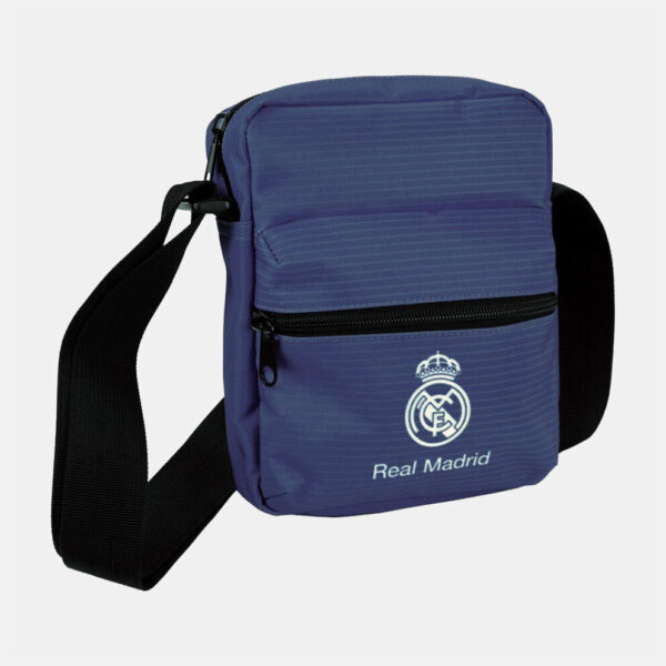 Real Madrid blå sidoväska, axelväska 21 cm