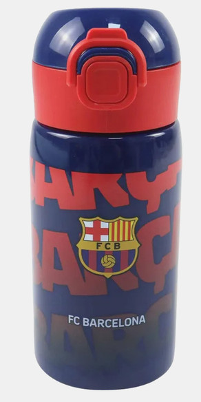 FC Barcelona Barca aluminiumflaska med sugrör 500 ml