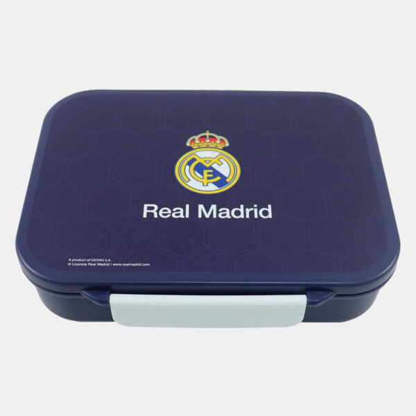 Real Madrid blå matlåda med flera fack, smörgåslåda