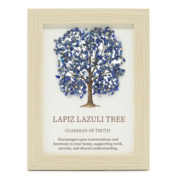 Ädelstensbild - Livets träd - lapis lazuli (20x14,7x1 cm)