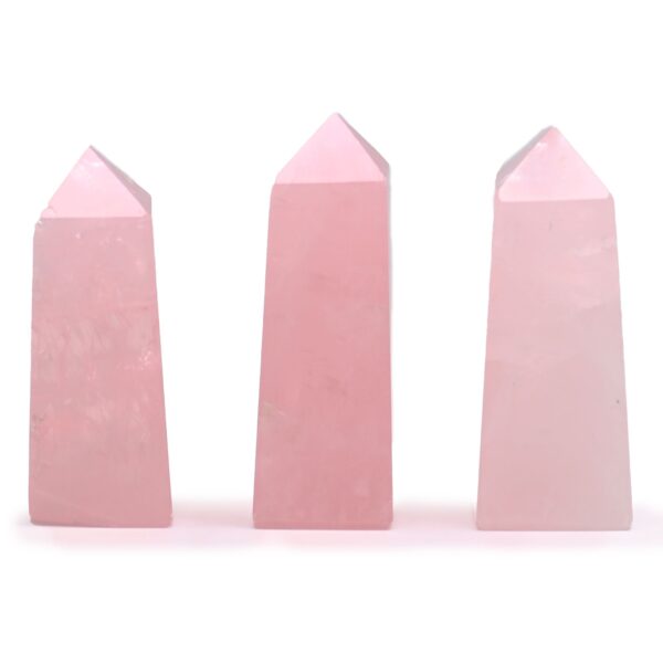 Obeliskspetsar i Ädelsten - Rosenkvarts - 3-pack