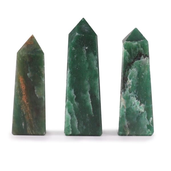 Obeliskspetsar i Ädelsten - Indisk Jade - 3-pack