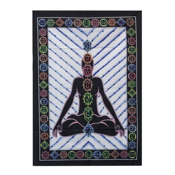 Handmålad Väggkonst i Bomull - Chakra Buddha