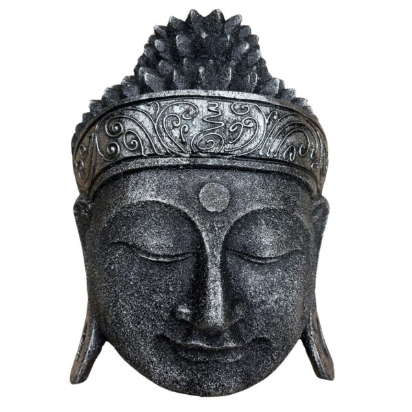 Dekorativ Buddhahuvud - 25cm - Silverskimmer