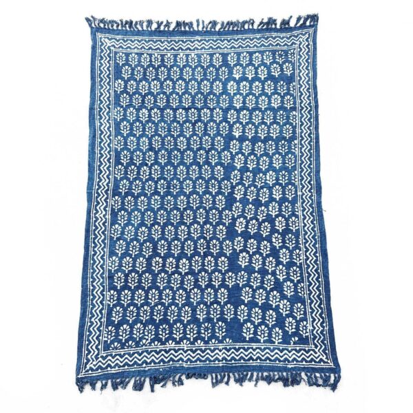 Handgjord Indigo-Pläd - 170x120cm - Chhota Blomma