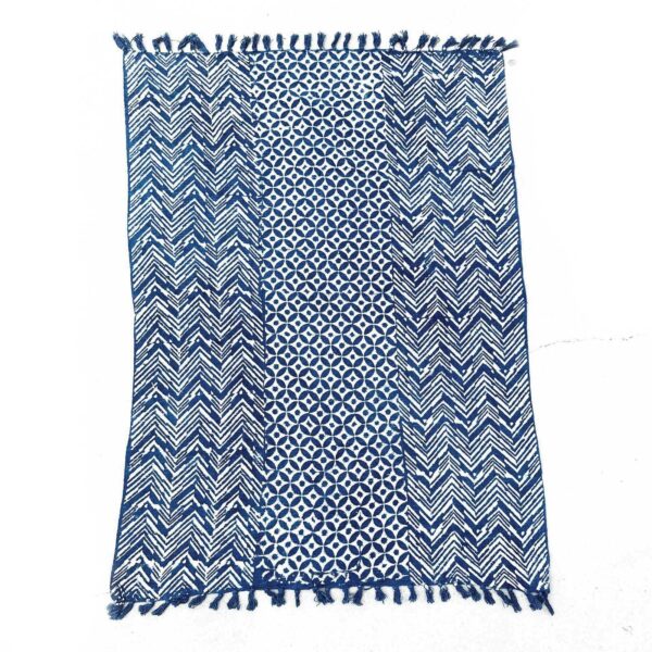Handgjord Indigo-Pläd - 170x120cm - Namoona Vågor