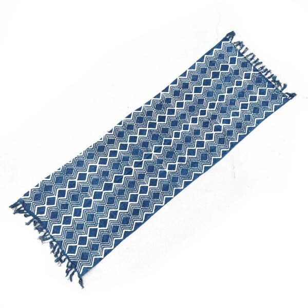 Handgjord Indigo-Löpare - 170x60cm - Heerak Mönster