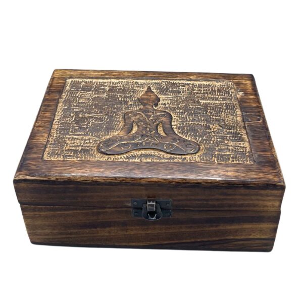 Stor Minneslåda i Trä 20x15x7.5cm - Buddha