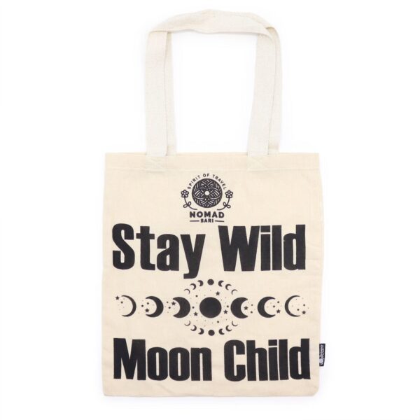 Ikonisk Basic Tygkasse - Stay Wild, Moon Child - Naturlig
