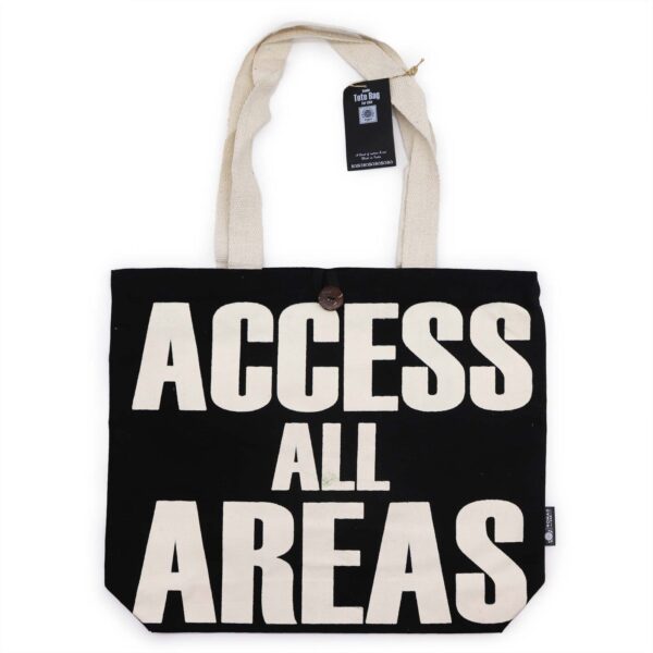 Ikonisk Klassisk Tygkasse - ACCESS ALL AREAS - Svart Naturlig