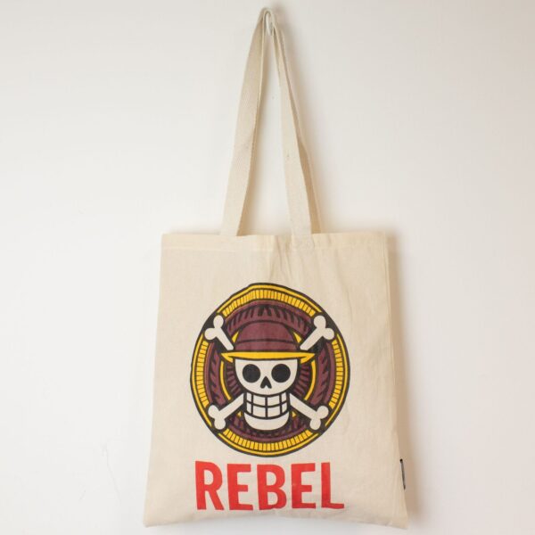 Ikonisk Basic Tygkasse - REBEL - (40x37cm) - Naturlig
