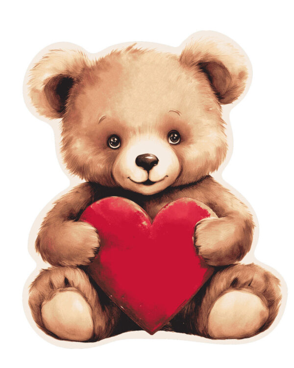 Medve Bear Heart Nallekudde, Dekorativ kudde 39x33 cm