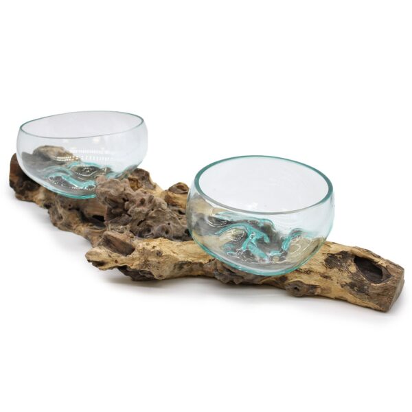 Smält Glas på Extra Stor Dubbelställ - 70cm