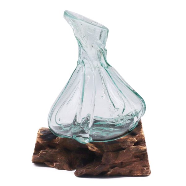 Smält Glas på Trä - Exklusiv Mini Karaff