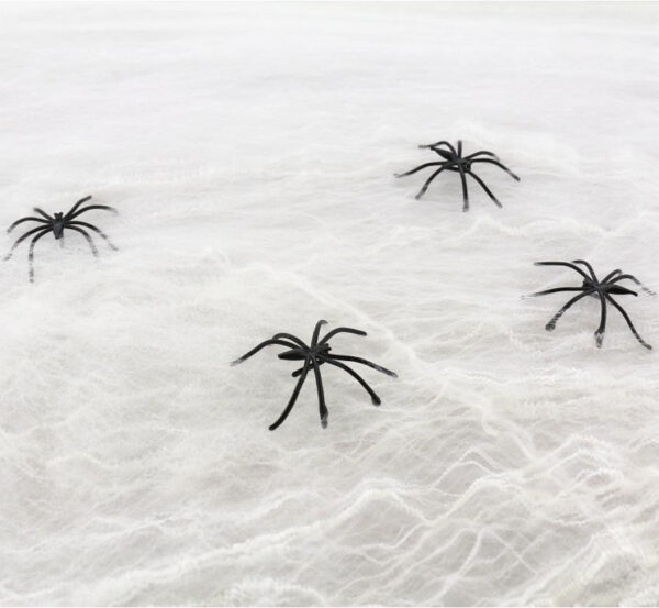 Halloween vitt spindelnät med spindlar