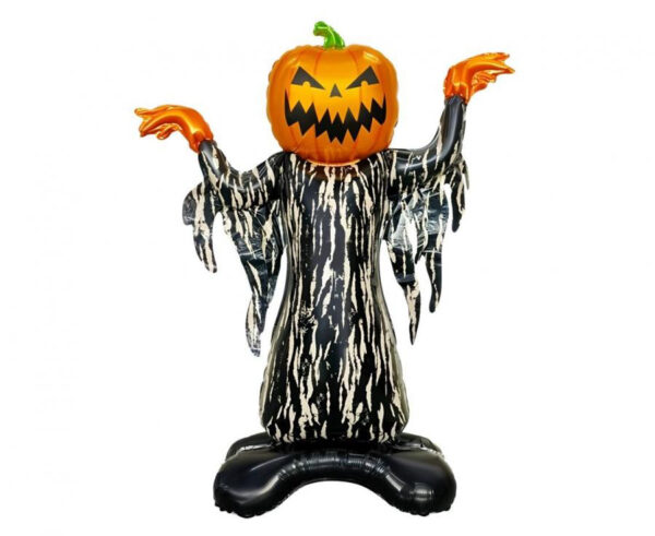 Halloween Pumpkin Phantom folieballong med bas 93 cm