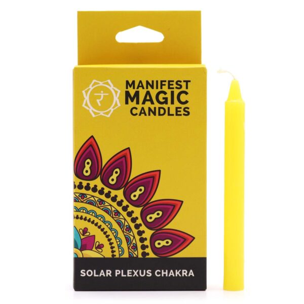 Magiska Ljus för Manifestation (12 st) - Gul - Solarplexuschakrat