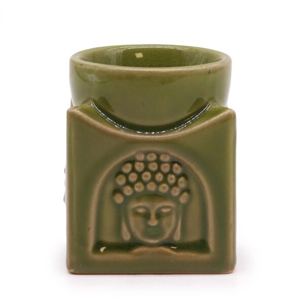 Kvadratisk Buddha Oljebrännare - Ljus Jade