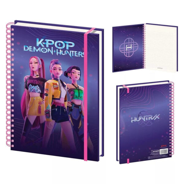 K-pop Demon Hunters lila spiralblock, linjerat A4