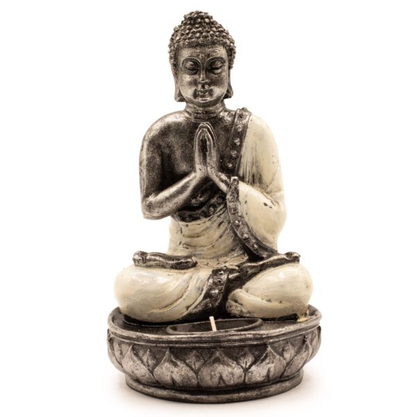 Buddha Ljushållare - Vit - Medelstor