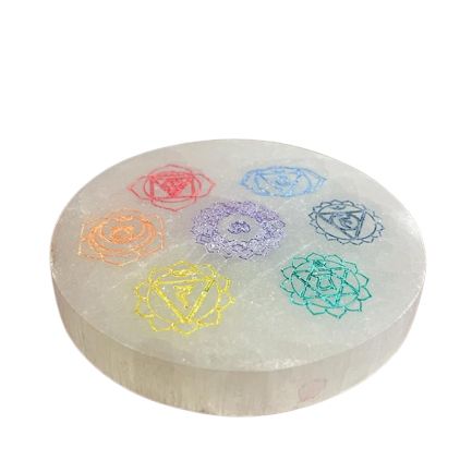 Liten Selenitplatta 8cm - Chakra Design - Färg