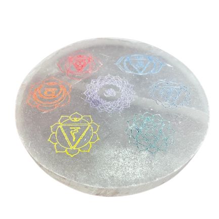 Mellanstor Selenitplatta 10cm - Chakra Design - Färg