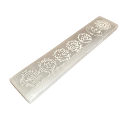 Rektangulär Selenitplatta 20cm - Chakra