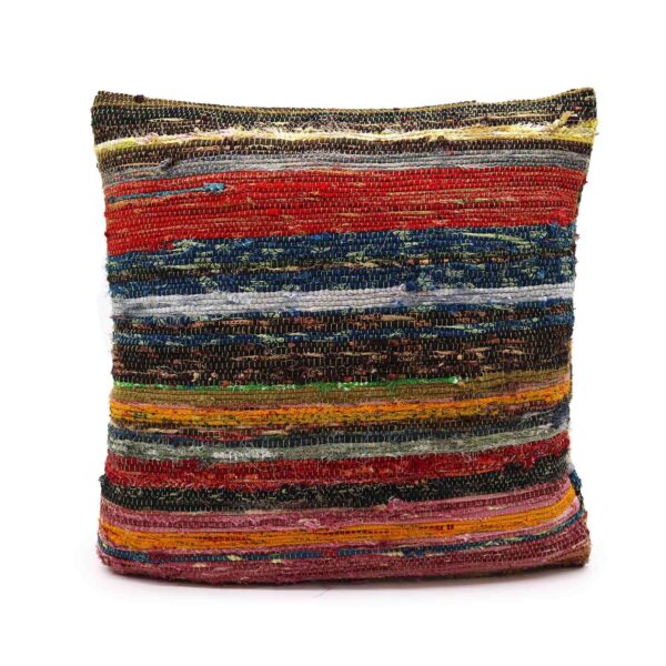 Kuddfodral av Återvunnen Trasmatta - 40x40cm - Nyanser av Grön