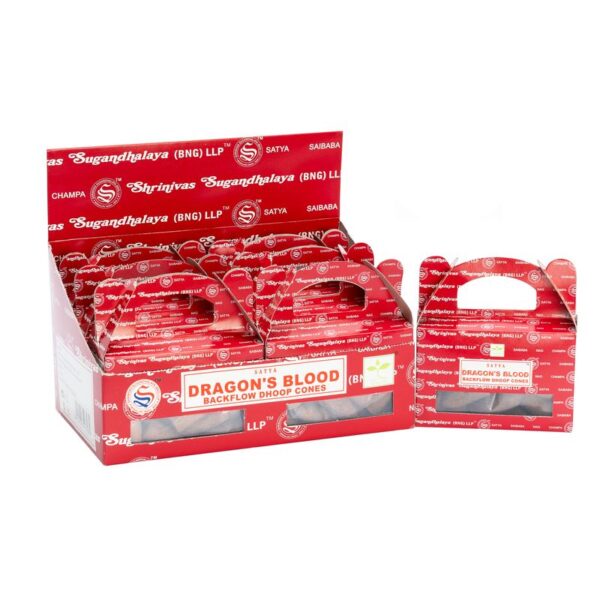 Satya Tillbakaflöde Dhoop Rökelsekoner (24 st) - Drakblod