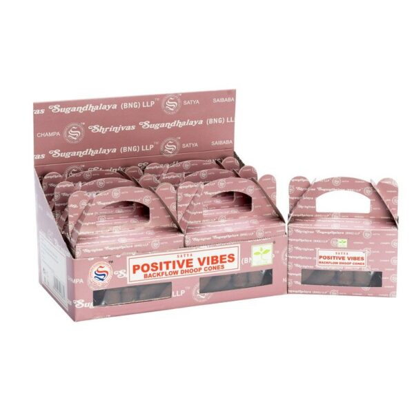 Satya Tillbakaflöde Dhoop Rökelsekoner (24 st) - Positiva Vibbar