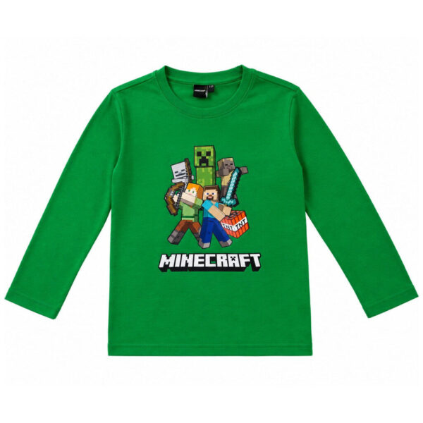 Minecraft Battle Green barntröja med lång ärm, storlek 12 år / 152 cm