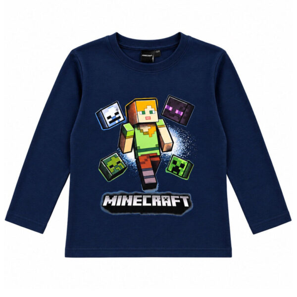 Minecraft Alex Adventure blå barntröja med lång ärm, storlek 9 år / 134 cm