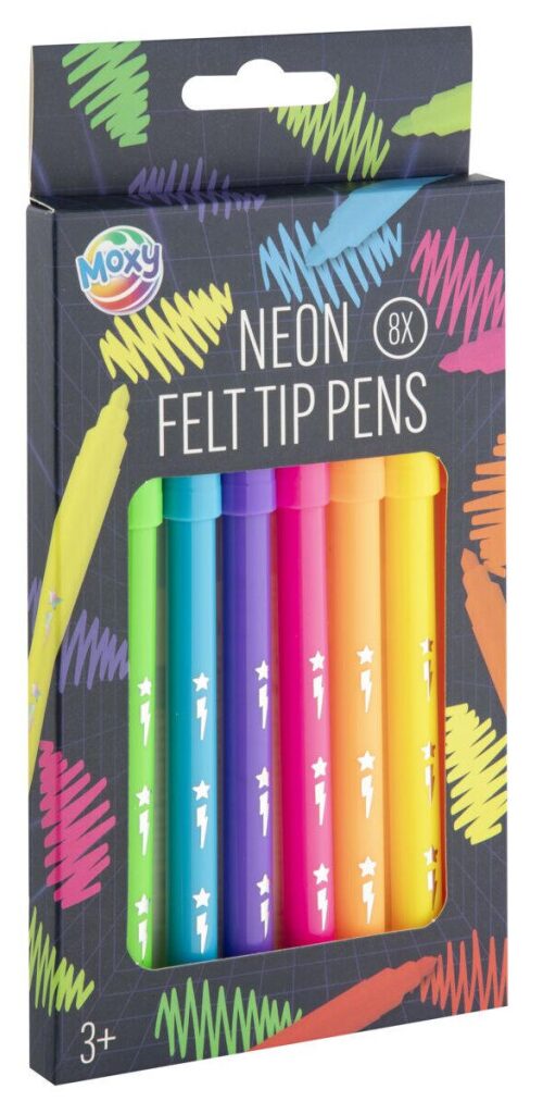 Colour Neon set med 8 tuschpennor