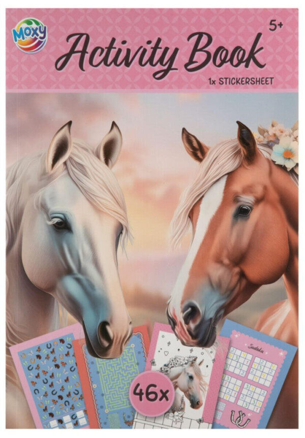 Animals Horseshoe häst aktivitetsset, målarbok A4, 46 sidor