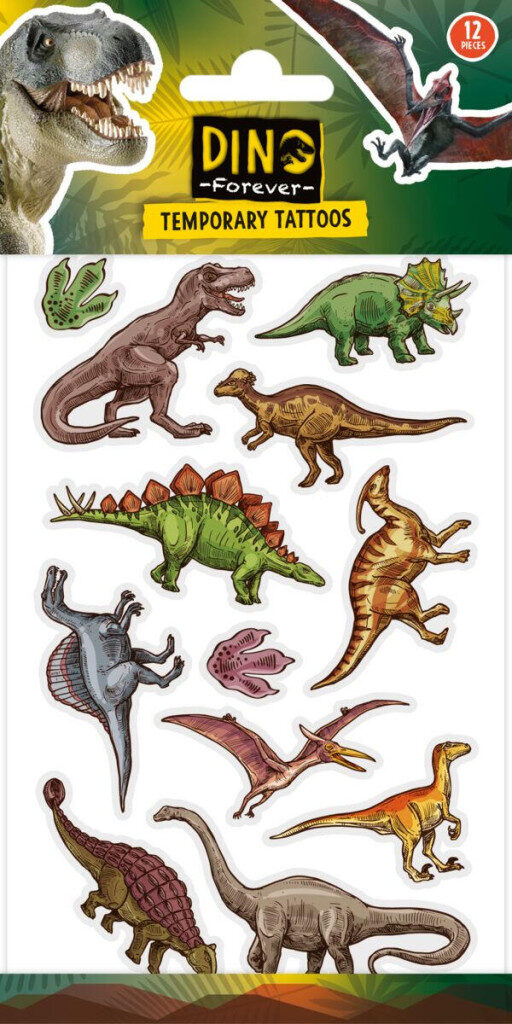 Dinosaurier set med 12 tatueringar