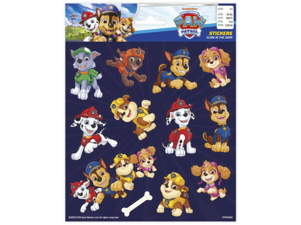 PAW Patrol klistermärke som lyser i mörker, 20x16 cm