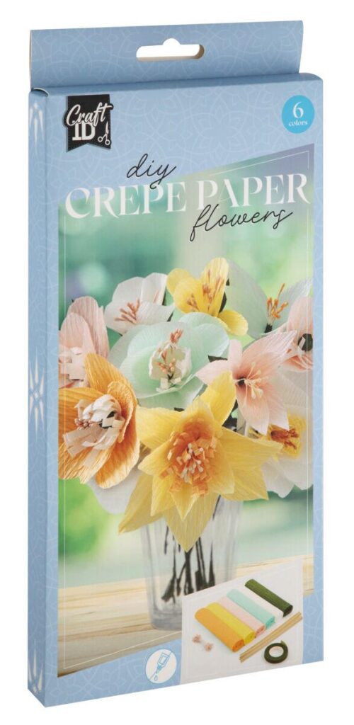 Färgglatt vårblomsset i crepepapper 30x14 cm