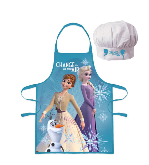 Disney Frost vit barnförkläde 2-delars set med snöflingemotiv