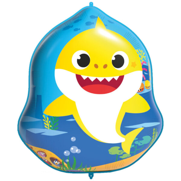 Baby Shark gul folieballong 68x87 cm