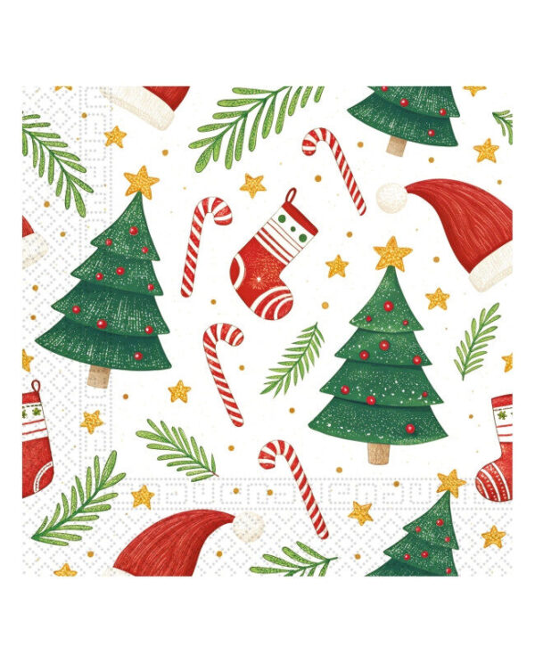Julservetter med julmotiv 20-pack 33x33 cm