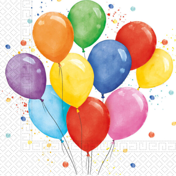 Färgade ballongservetter 20-pack 33x33 cm FSC